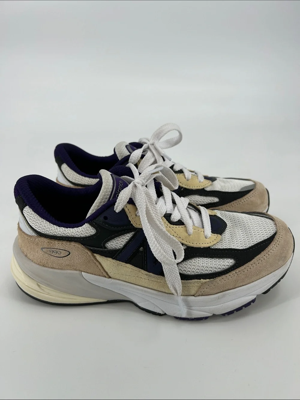 New Balance 990V6  Unisex Made In USA White black plum phantom Sneaker M6.5/W8